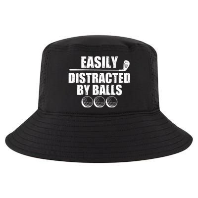 Funny Easily Distracted By Balls Golfing Fan Cool Comfort Performance Bucket Hat