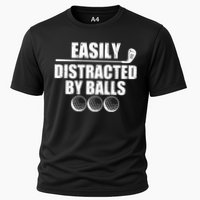 Funny Easily Distracted By Balls Golfing Fan Performance Shirt