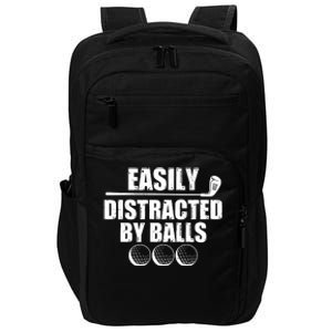 Funny Easily Distracted By Balls Golfing Fan Impact Tech Backpack