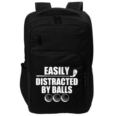 Funny Easily Distracted By Balls Golfing Fan Impact Tech Backpack
