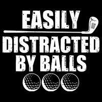 Funny Easily Distracted By Balls Golfing Fan Drawstring Bag
