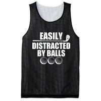 Funny Easily Distracted By Balls Golfing Fan Mesh Reversible Basketball Jersey Tank