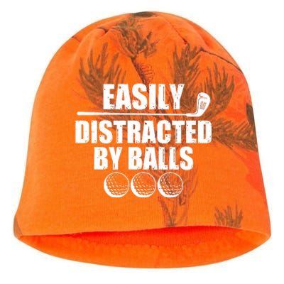 Funny Easily Distracted By Balls Golfing Fan Kati - Camo Knit Beanie