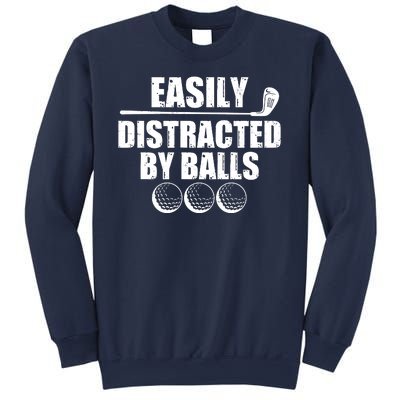 Funny Easily Distracted By Balls Golfing Fan Sweatshirt