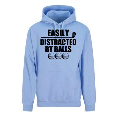 Funny Easily Distracted By Balls Golfing Fan Unisex Surf Hoodie