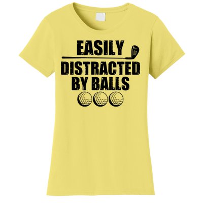 Funny Easily Distracted By Balls Golfing Fan Women's T-Shirt