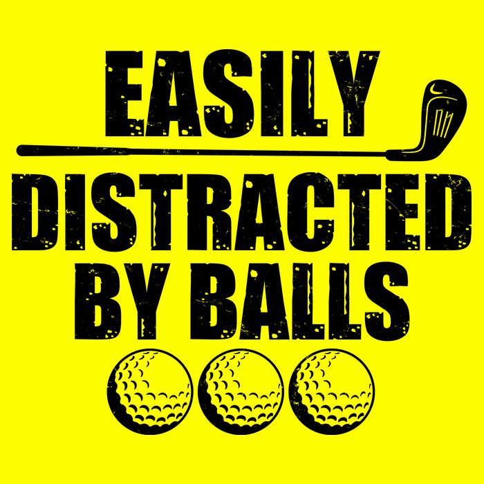 Funny Easily Distracted By Balls Golfing Fan Kids T-Shirt