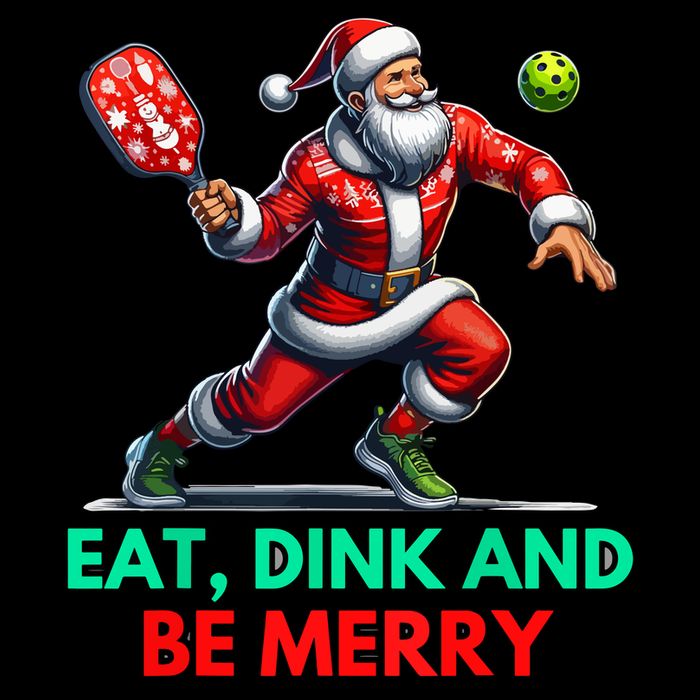 Funny Eat Dink Be Merry Santa Claus Pickleball Christmas Gift For Xmas Youth Performance Sprint T-Shirt