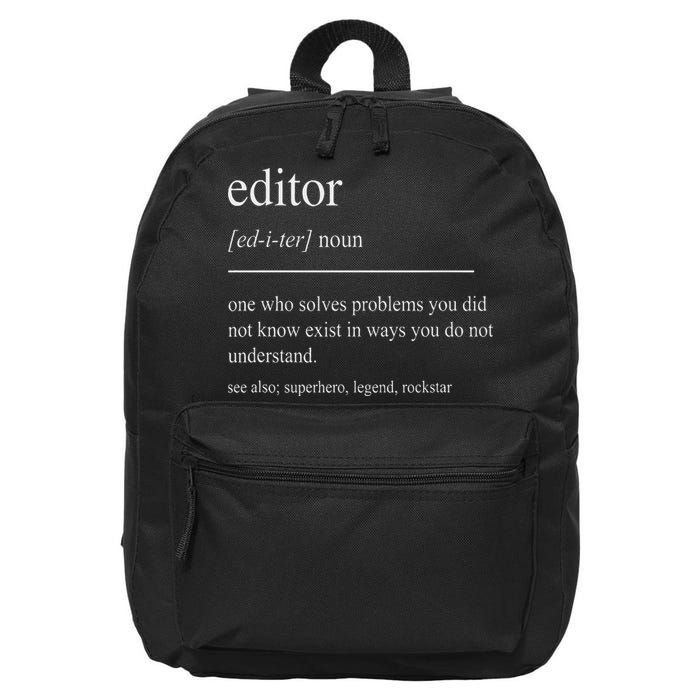 Funny Editor Definition Film Editor In Chief Video Editing 16 in Basic Backpack