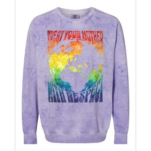 Fun Earth Day Mother's Day Respect The Earth And Your Mother Gift Colorblast Crewneck Sweatshirt