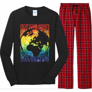 Fun Earth Day Mother's Day Respect The Earth And Your Mother Gift Long Sleeve Pajama Set