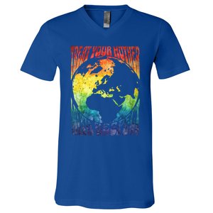 Fun Earth Day Mother's Day Respect The Earth And Your Mother Gift V-Neck T-Shirt