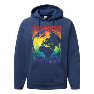 Fun Earth Day Mother's Day Respect The Earth And Your Mother Gift Performance Fleece Hoodie