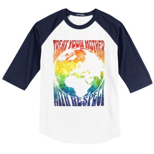 Fun Earth Day Mother's Day Respect The Earth And Your Mother Gift Baseball Sleeve Shirt