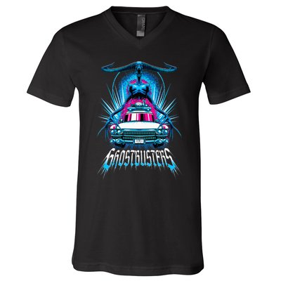 Frozen Empire Death Chill Monster & Ecto1 Car V-Neck T-Shirt