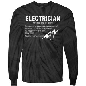 Funny Electrician Definition Gift Graduation Graduate Tie-Dye Long Sleeve Shirt