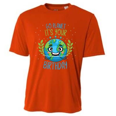 Funny Earth Day Planet Birthday Green Blue World Gift Cooling Performance Crew T-Shirt