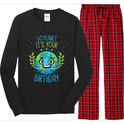 Funny Earth Day Planet Birthday Green Blue World Gift Long Sleeve Pajama Set