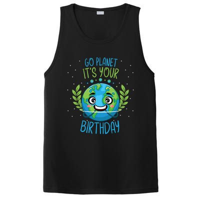 Funny Earth Day Planet Birthday Green Blue World Gift PosiCharge Competitor Tank