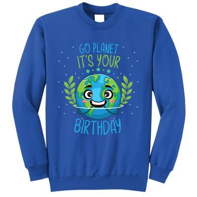 Funny Earth Day Planet Birthday Green Blue World Gift Sweatshirt