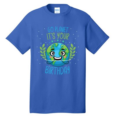 Funny Earth Day Planet Birthday Green Blue World Gift Tall T-Shirt