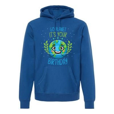 Funny Earth Day Planet Birthday Green Blue World Gift Premium Hoodie