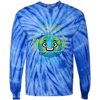 Funny Earth Day Planet Birthday Green Blue World Gift Tie-Dye Long Sleeve Shirt