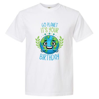 Funny Earth Day Planet Birthday Green Blue World Gift Garment-Dyed Heavyweight T-Shirt