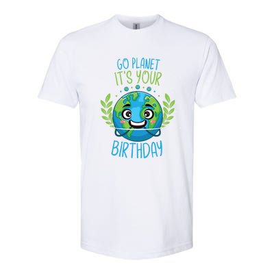 Funny Earth Day Planet Birthday Green Blue World Gift Softstyle CVC T-Shirt