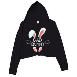 Funny Easter Day Costume Matching Cute Dad Bunny Graphic Gift Crop Fleece Hoodie