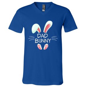 Funny Easter Day Costume Matching Cute Dad Bunny Graphic Gift V-Neck T-Shirt