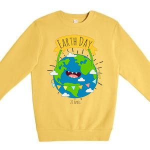 Funny Earth Day April 22 Premium Crewneck Sweatshirt