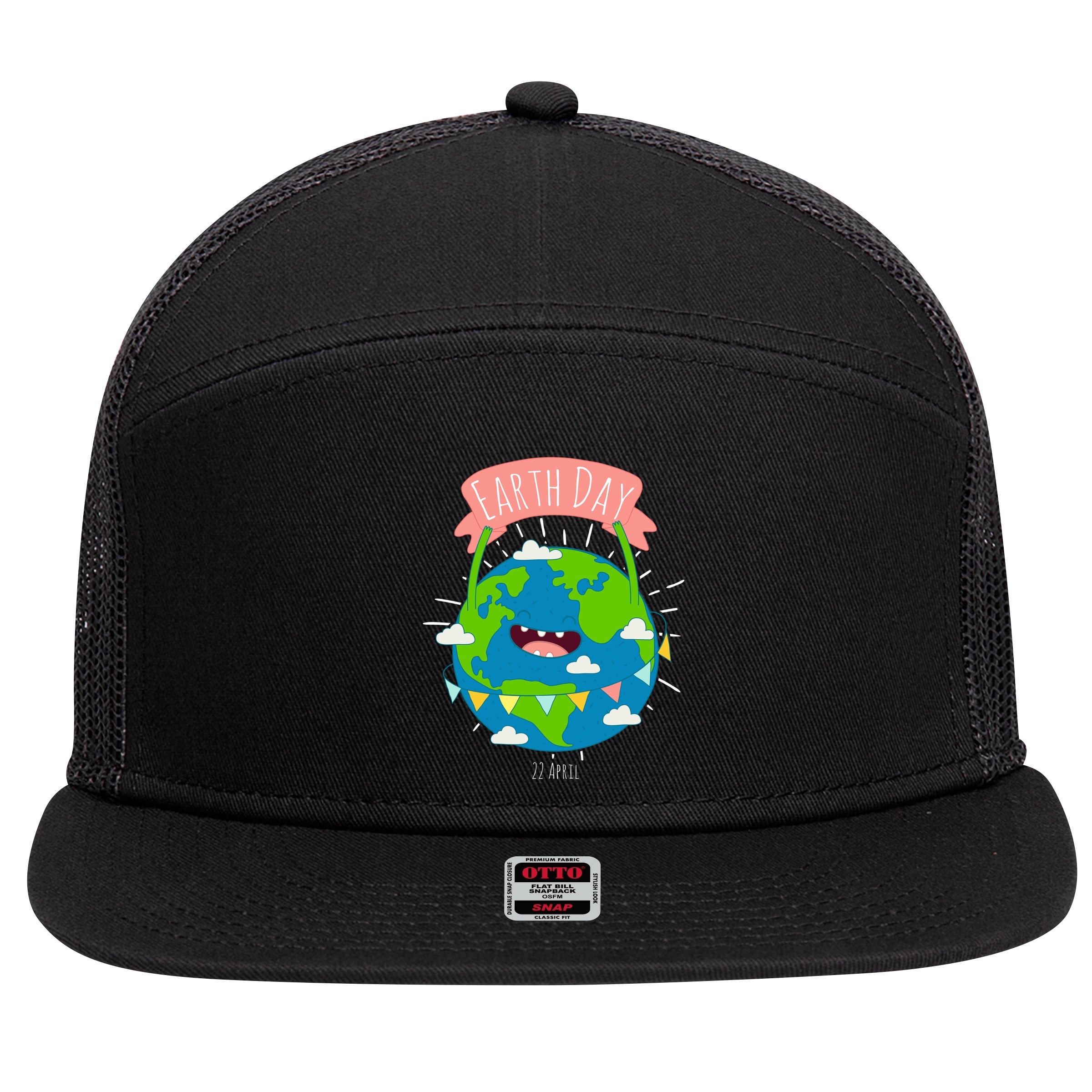 Funny Earth Day April 22 7 Panel Mesh Trucker Snapback Hat