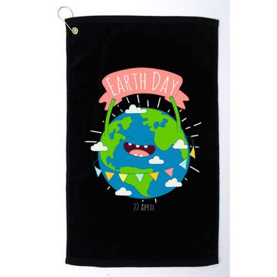 Funny Earth Day April 22 Platinum Collection Golf Towel