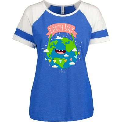 Funny Earth Day April 22 Enza Ladies Jersey Colorblock Tee