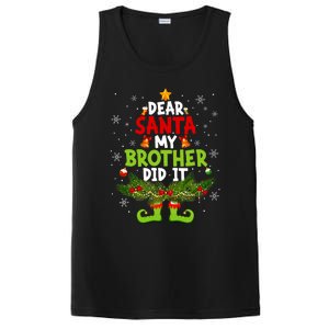 Funny Elf Dear Santa My Brother Did It Christmas Xmas Family PosiCharge Competitor Tank