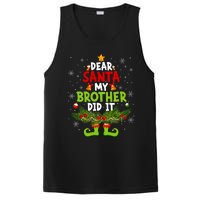 Funny Elf Dear Santa My Brother Did It Christmas Xmas Family PosiCharge Competitor Tank