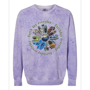 Funny Earth Day Everyday Sunflower Earth Animal Lovers Colorblast Crewneck Sweatshirt