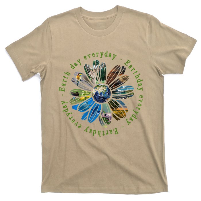 Funny Earth Day Everyday Sunflower Earth Animal Lovers T-Shirt