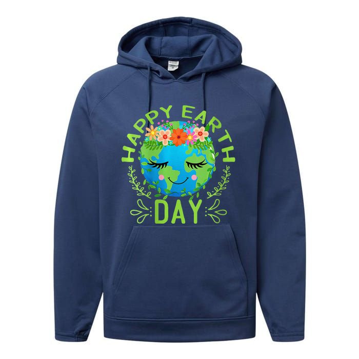 Funny Earth Day Quote Earth Cool Happy Earth Day Performance Fleece Hoodie