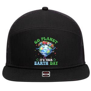 Funny Earth Day Ballet Dancer Go Planet Its Your Earth Day 7 Panel Mesh Trucker Snapback Hat