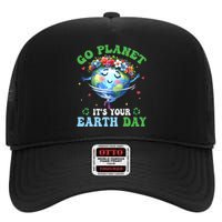 Funny Earth Day Ballet Dancer Go Planet Its Your Earth Day High Crown Mesh Back Trucker Hat