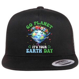 Funny Earth Day Ballet Dancer Go Planet Its Your Earth Day Flat Bill Trucker Hat