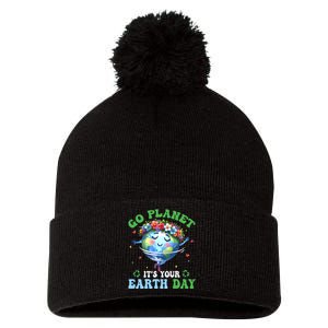 Funny Earth Day Ballet Dancer Go Planet Its Your Earth Day Pom Pom 12in Knit Beanie