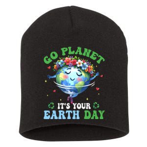 Funny Earth Day Ballet Dancer Go Planet Its Your Earth Day Short Acrylic Beanie