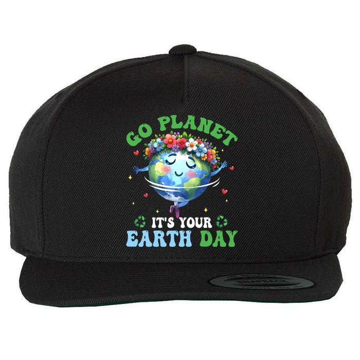 Funny Earth Day Ballet Dancer Go Planet Its Your Earth Day Wool Snapback Cap