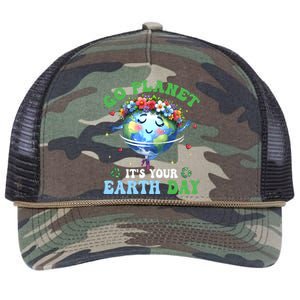 Funny Earth Day Ballet Dancer Go Planet Its Your Earth Day Retro Rope Trucker Hat Cap