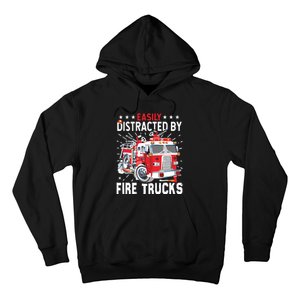 Firefighters Easily Distracted By Fire Trucks Men Boy Kids Hoodie