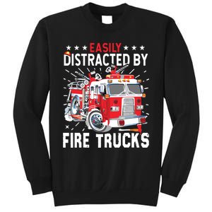 Firefighters Easily Distracted By Fire Trucks Men Boy Kids Sweatshirt