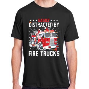 Firefighters Easily Distracted By Fire Trucks Men Boy Kids Adult ChromaSoft Performance T-Shirt